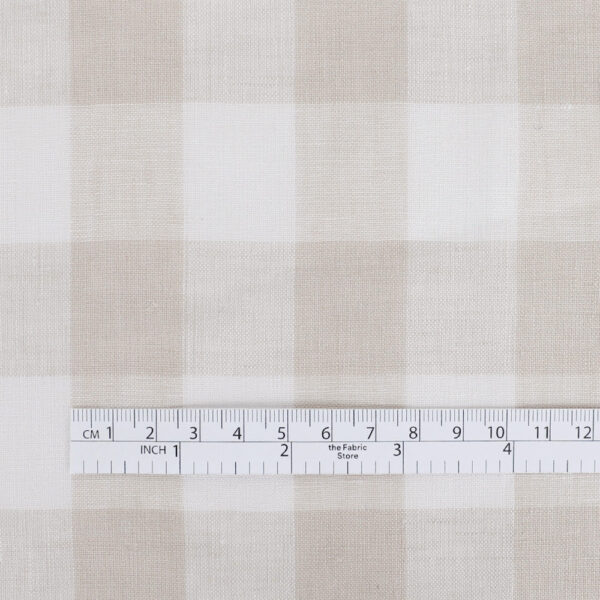Bold Gingham Linen - Bone - Image 4