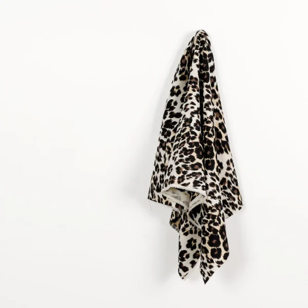 Leopard Wool / Silk Suiting - Cream - Image 2