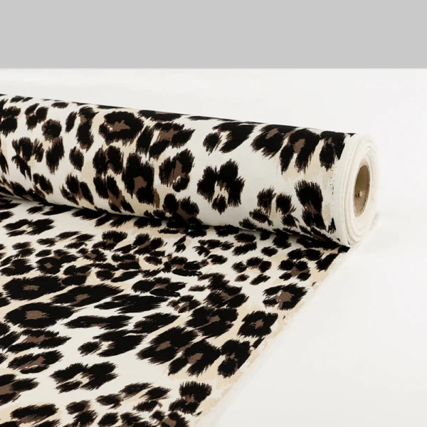 Leopard Wool / Silk Suiting - Cream - Image 3