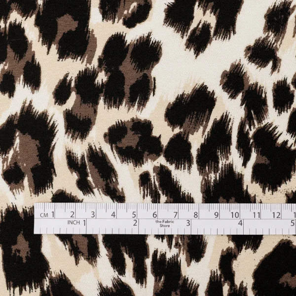 Leopard Wool / Silk Suiting - Cream - Image 4