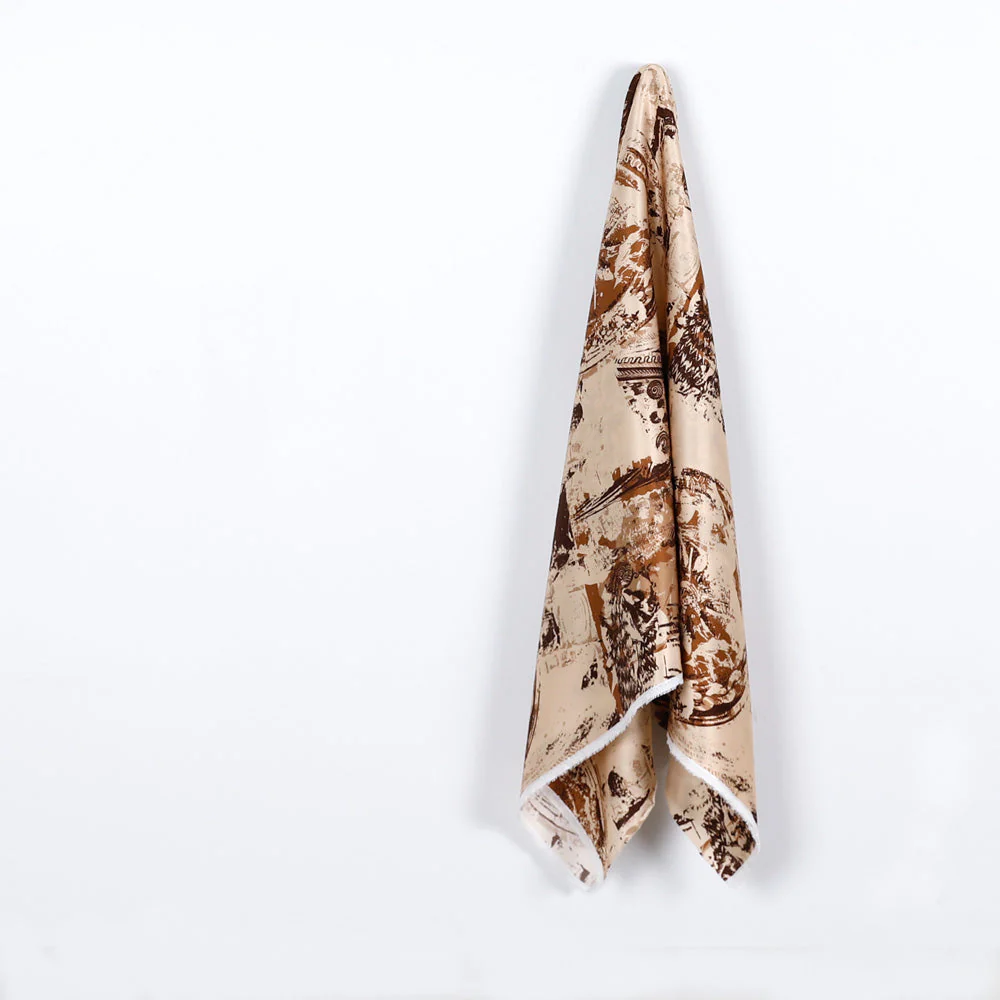 Museum Textures Silk Satin - Brown - Image 4