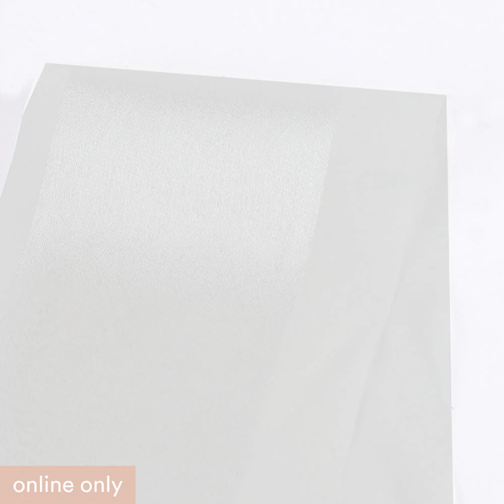 Satin Stripe Silk Chiffon - White