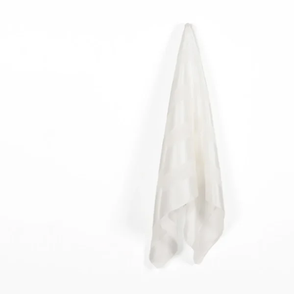 Satin Stripe Silk Chiffon - White - Image 2