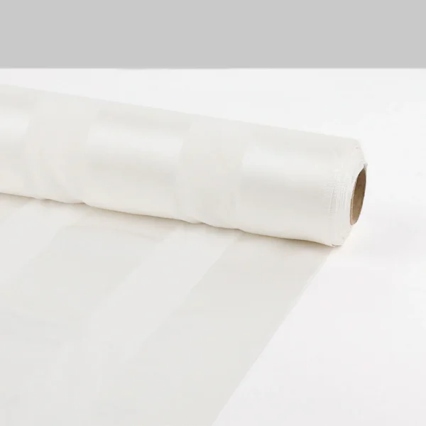 Satin Stripe Silk Chiffon - White - Image 4