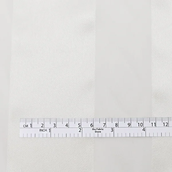 Satin Stripe Silk Chiffon - White - Image 3